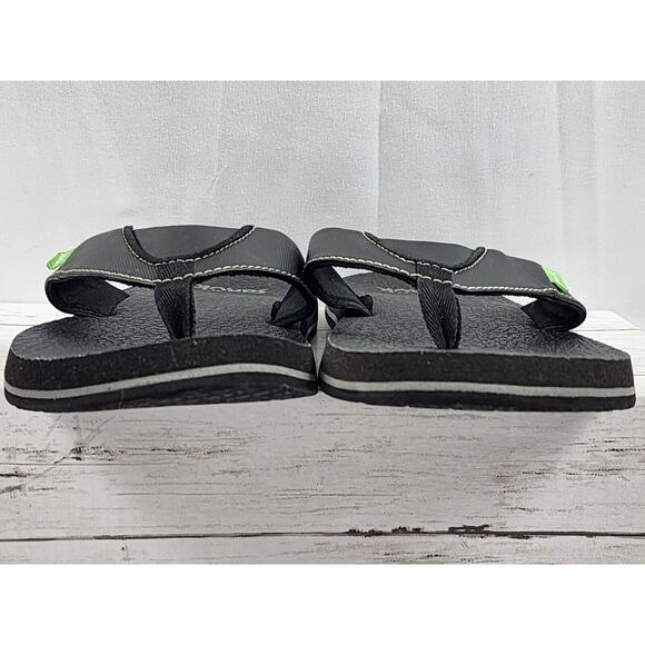 Sanuk Black/Gray Sandals Slip On Thong Flip Flops, Men's/Boys Size 6.5 - Picture 5 of 9